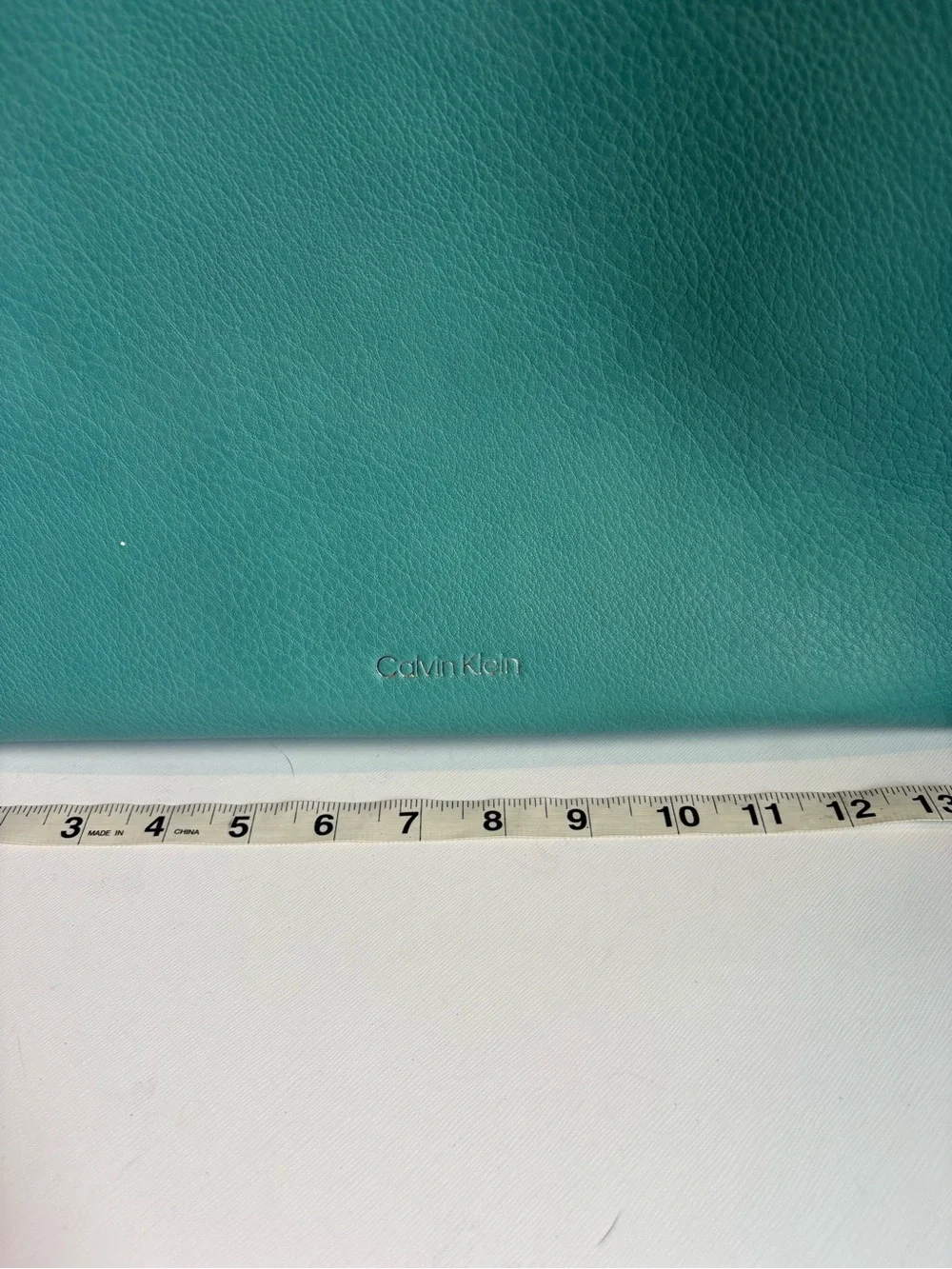 Calvin Klein Aqua Blue Leather Tote